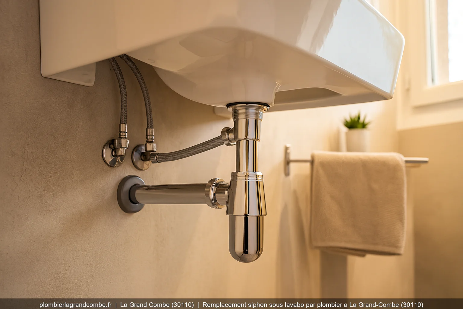 Remplacement siphon sous lavabo par plombier a La Grand-Combe (30110)